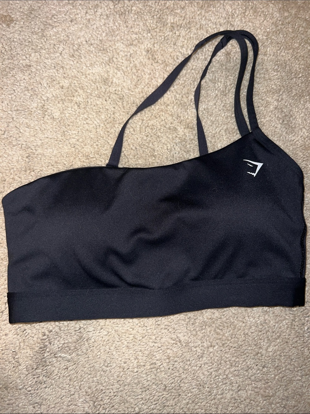 Gymshark Black Asymmetric One-Shoulder Sports Bra